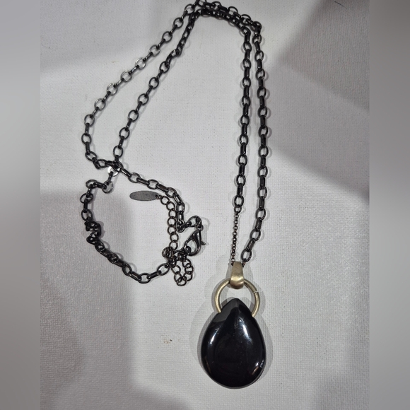 Nygard Collection Jewelry - Sleek Black Nygard Teardrop Pendant Necklace